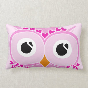 Pillow i Uggla: Rosa Ansikte Uggla Lumbarkudde