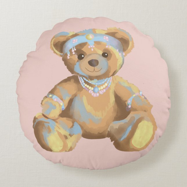 Pillow Jewlery Bear Rund Kudde (Framsidan)