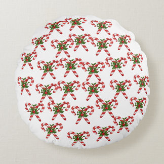 Pillow-julen i Candy cane Rund Kudde