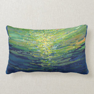 Pillow Juul, marinblått, korall och gult Lumbarkudde