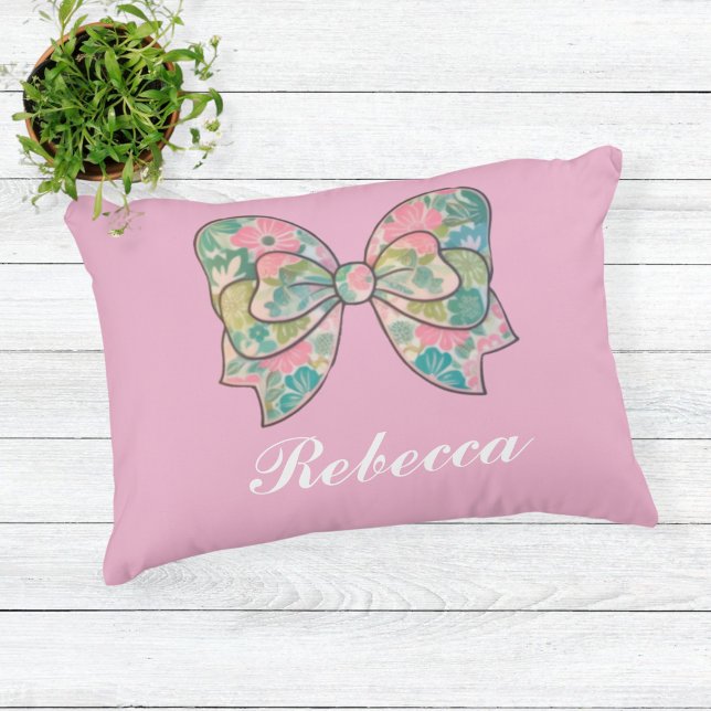 pillow kid bow bedroom prydnadskudde (Skapare uppladdad)