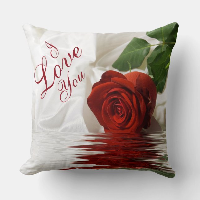 Pillow Klass A Bomull Dekorativ kudde/Röd ros Kudde (Framsida)