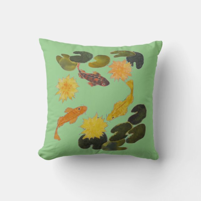 Pillow- Koi- och Lilly-Dynor Kudde (Framsida)