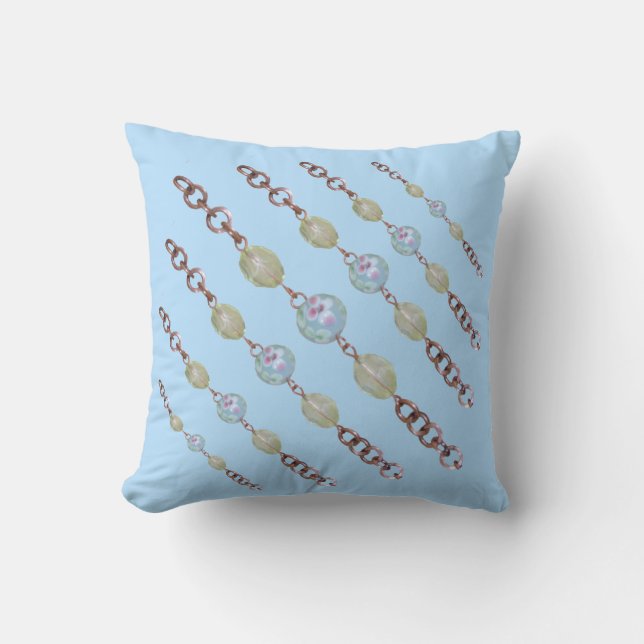 Pillow - Kopparkedja och Glass Pärlor Kudde (Framsida)