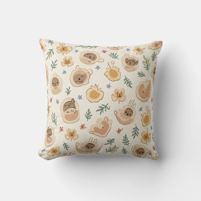 Pillow-kudde med söt mönster kudde (Framsida)