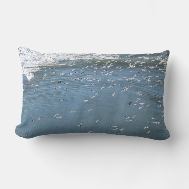 Pillow (ländrygg) - Fiskmåsar över havet Lumbarkudde (Framsida)