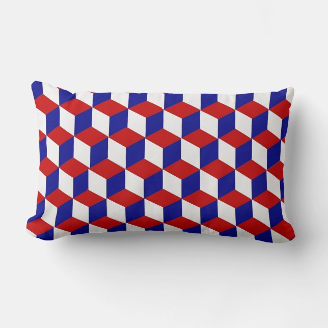 Pillow (lumbar) - Blockillusion röd, vit, blå Lumbarkudde (Framsida)