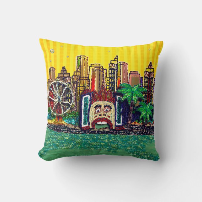 Pillow | Luna Park Gult Rand Himlar Kudde (Framsida)