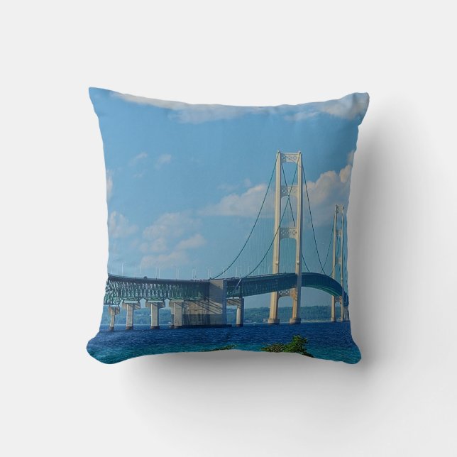 Pillow Mackinac Bridge Kudde (Framsida)
