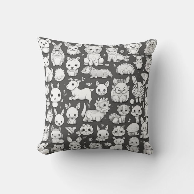 Pillow med 20 olika adaterande djur kudde (Framsida)