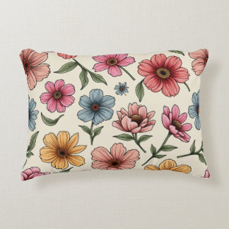 Pillow med blomma prydnadskudde