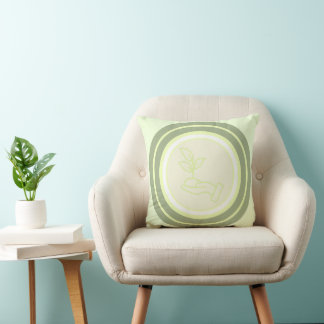 Pillow med botanisk illustration kudde