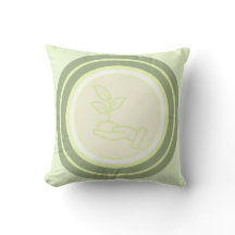 Pillow med botanisk illustration