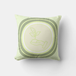 Pillow med botanisk illustration kudde