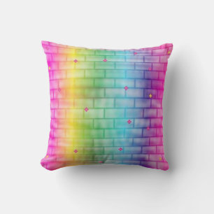Pillow med färgade, ljusgröna stjärnor kudde