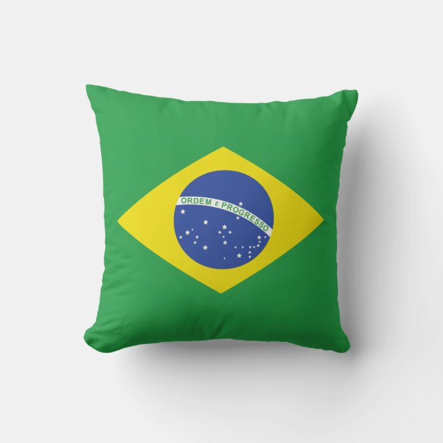 Pillow med flagga i Brasilien Kudde (Framsida)
