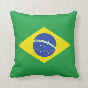 Pillow med flagga i Brasilien Kudde