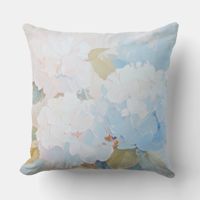 Pillow med Hydrangeas, sommarblommor Kudde (Framsida)