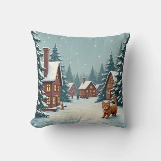 Pillow med jul och katt kudde
