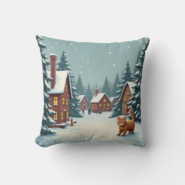 Pillow med jul och katt kudde (Framsida)