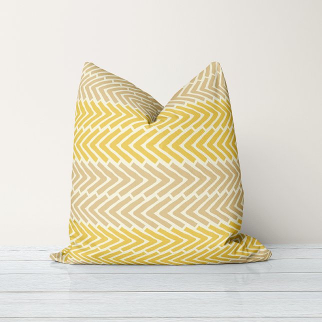 Pillow med kastor av gul senap kudde (Skapare uppladdad)