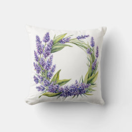 Pillow med lavandeandekrans kudde