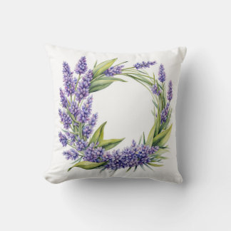 Pillow med lavandeandekrans kudde