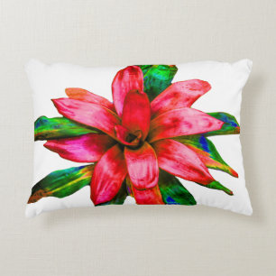 Pillow med Red Bromeliad Prydnadskudde