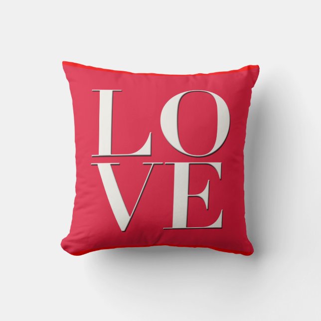 Pillow med rött "Kärlek" Kudde (Framsida)