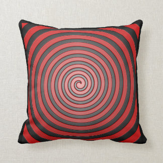 Pillow med rött och svart Spiral Kudde