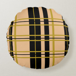 Pillow med utarmat svart Guld-Ro Rund Kudde