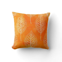 Pillow Mönster i Golden Orange Löv