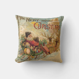 Pillow "Natten före jul" Santa Sleigh Kudde