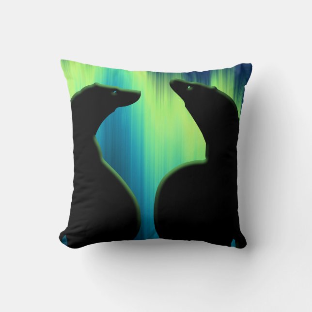 Pillow Northern Ljus Bears Pillow Kudde (Framsida)