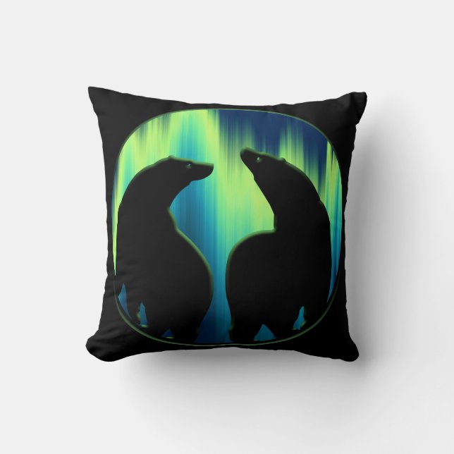 Pillow Northern Ljus Bears Pillow Kudde (Framsida)