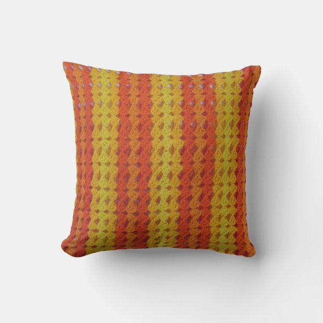 Pillow - Orangen Afghanistan mönster Kudde (Framsida)