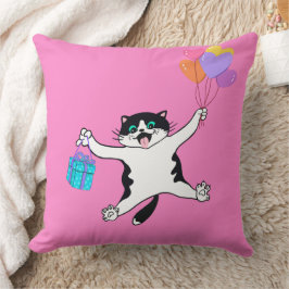 Pillow Pair Cat Decorative Bright Rosa Kudde