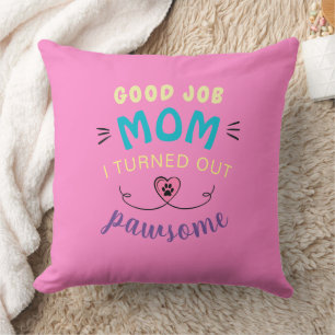 Pillow Pair Mamma-pjäs med Kattunge ger dekorativ Kudde