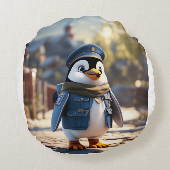 "Pillow Paradise: Unwind in Ultimate Comfort och Rund Kudde (Baksidan)