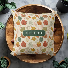 Pillow personlig Fall Löv Namn Kudde