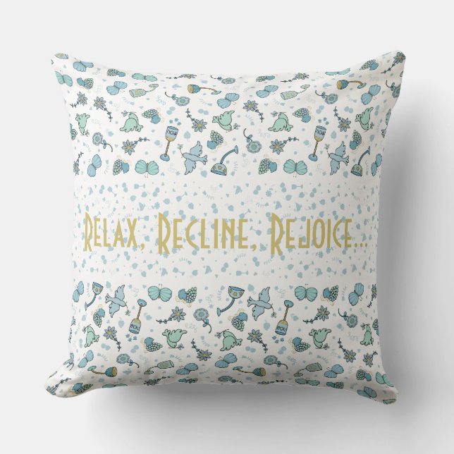 Pillow Pesach 20 x 20 Whimiscal Seder Time Kudde (Framsida)