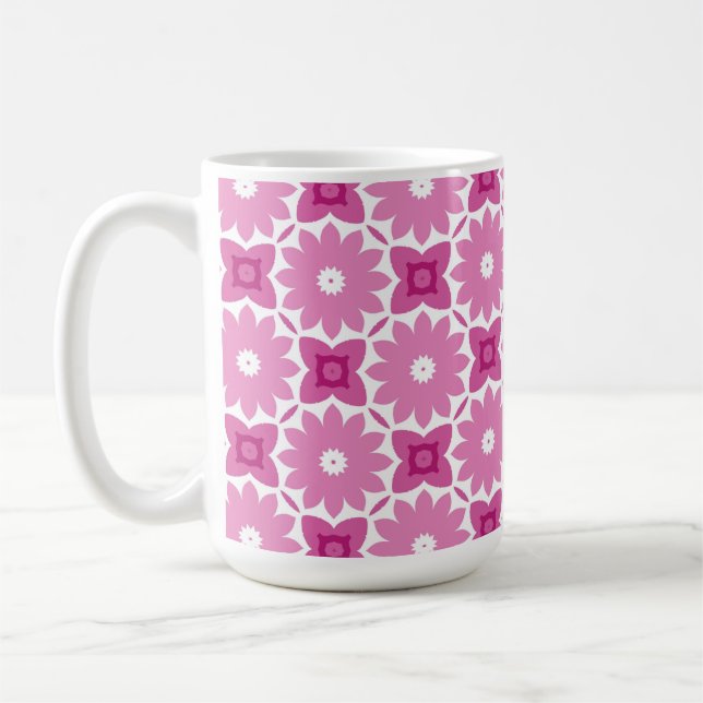 Pillow PP 80: 2 av 3 rosa blommor Kaffemugg (Vänster)