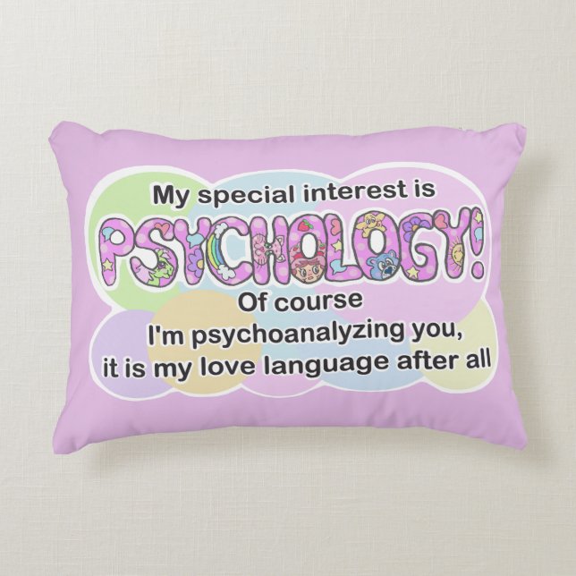 Pillow Psychology Love Language (ADHD, Autistic) Prydnadskudde (Framsidan)