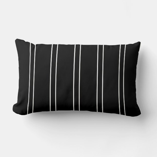 Pillow Rand Black White Cushion Lumbarkudde (Framsida)