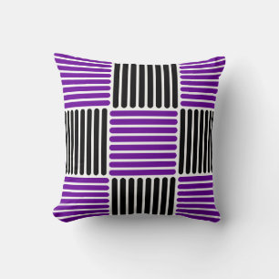 Pillow rand Mönster i Lila och svart färg Kudde