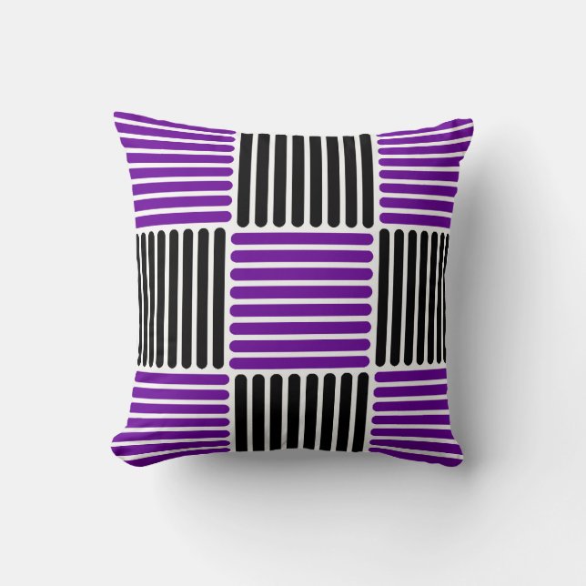 Pillow rand Mönster i Lila och svart färg Kudde (Framsida)