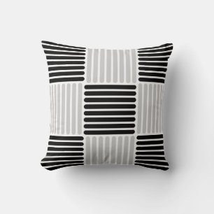 Pillow rand Mönster i Silver och Svarta färg Kudde