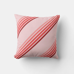 Pillow - Röd Rand på Rosa Kudde