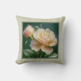 Pillow - romantisk blommigt, ro-blomman, gul ros kudde