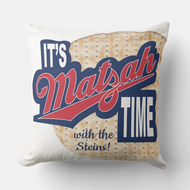 Pillow Seder 20/20" "Det är MATZAH Time!" Kudde (Framsida)